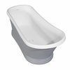 Aqua Eden 68.13 L, 28.75 W, Glossy White/Matte Gray, Solid Surface White Stone VRTSS673026WG